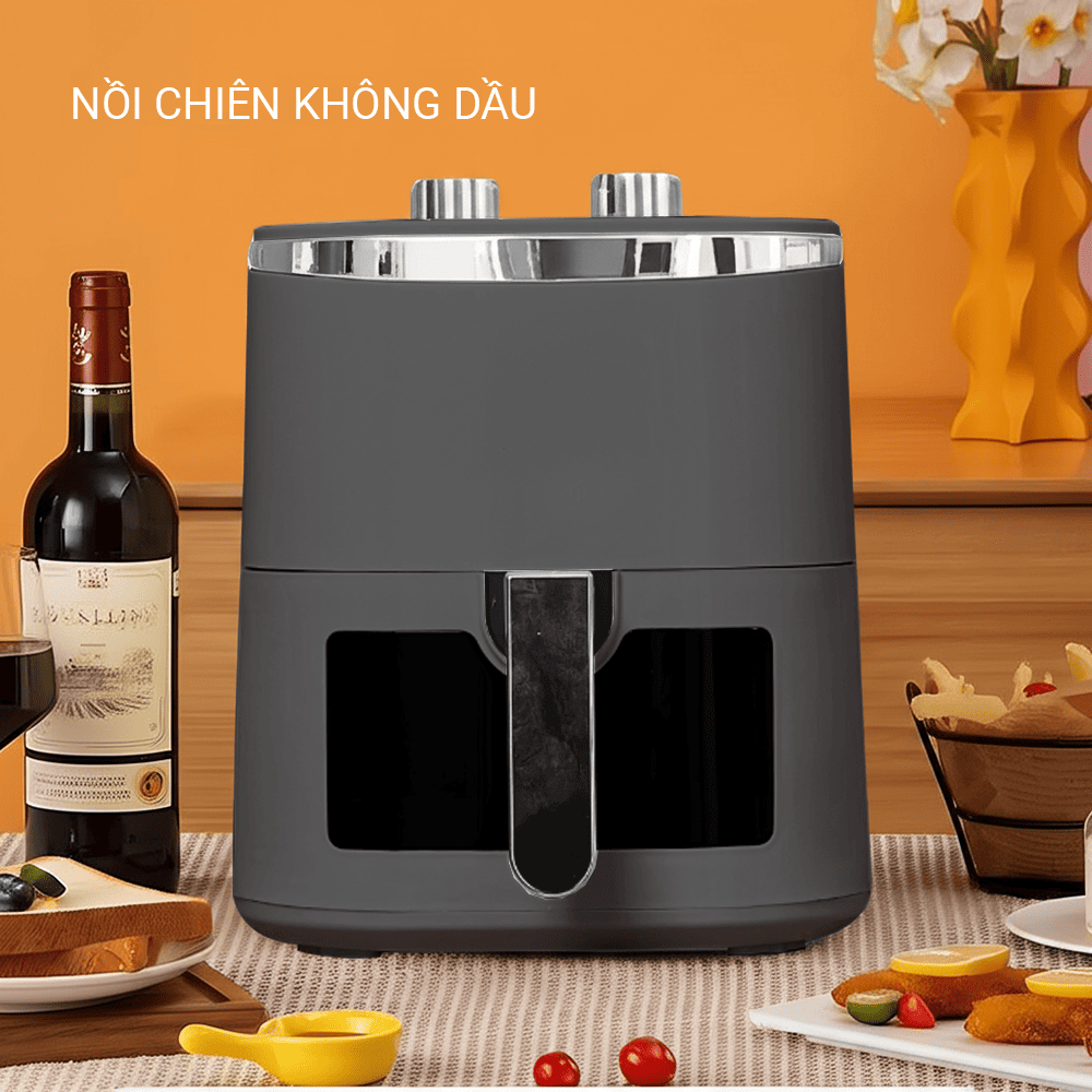 Nồi Chiên Không Dầu 8 Lít Mishio MK391 - Dung Tích Khổng Lồ, Nướng Nguyên Con Gà, Giá Cực Rẻ