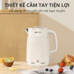 Bình Đun có chức năng giữ nhiệt 1.7 Lít Mishio MK385 inox 304