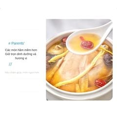 Nồi nấu chậm lòng sứ 3L Mishio MK397 kèm xửng hấp và 4 thố sứ tiện lợi không lo cháy khét hay bong tróc chống dính