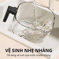Nồi chiên không dầu thủy tinh Mishio MK373 | Dung tích 7 lít lòng nồi không bong tróc gỉ sét