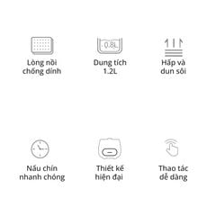 Nồi cơm điện 1.2L Mishio MK387