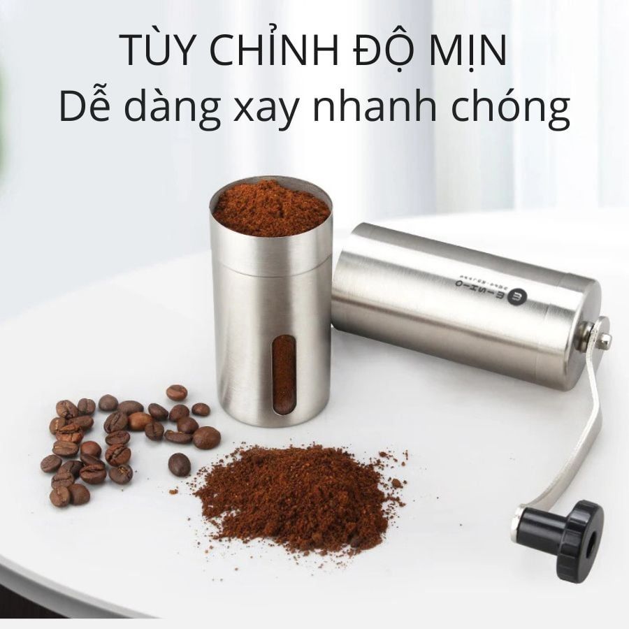  Máy xay hạt cafe Mishio chỉnh độ thô mịn phù hợp pha máy, pha phin, coldbrew 