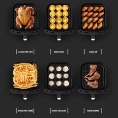 Nồi chiên không dầu 6L Mishio MK408 – Màu Xám Sang Trọng, Bảo Hành 24 Tháng