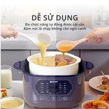  Nồi nấu chậm lòng sứ 3L Mishio MK397 kèm xửng hấp và 4 thố sứ tiện lợi không lo cháy khét hay bong tróc chống dính 