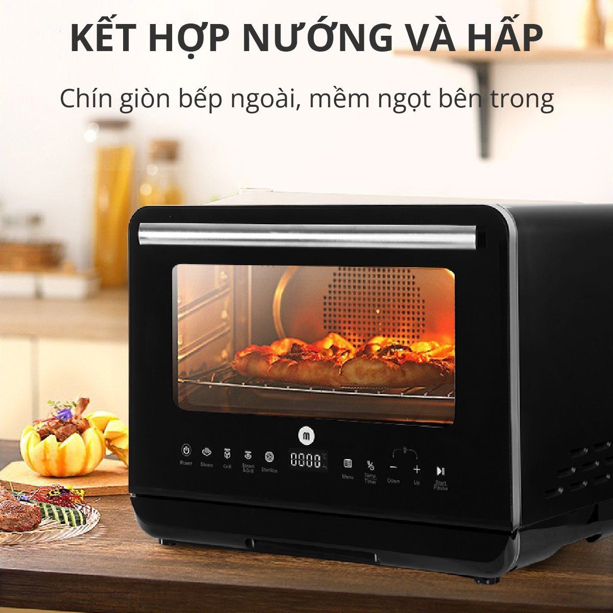  Lò Chiên Không Dầu Kết Hợp Hơi Nước Mishio MK318 20 Lít 