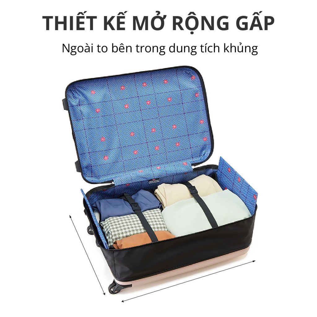 Vali du lịch xếp gọn tiết kiệm không gian Kachi MK356 size 24