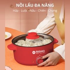 Nồi Lẩu Điện 4L Mishio MK328 có xửng hấp