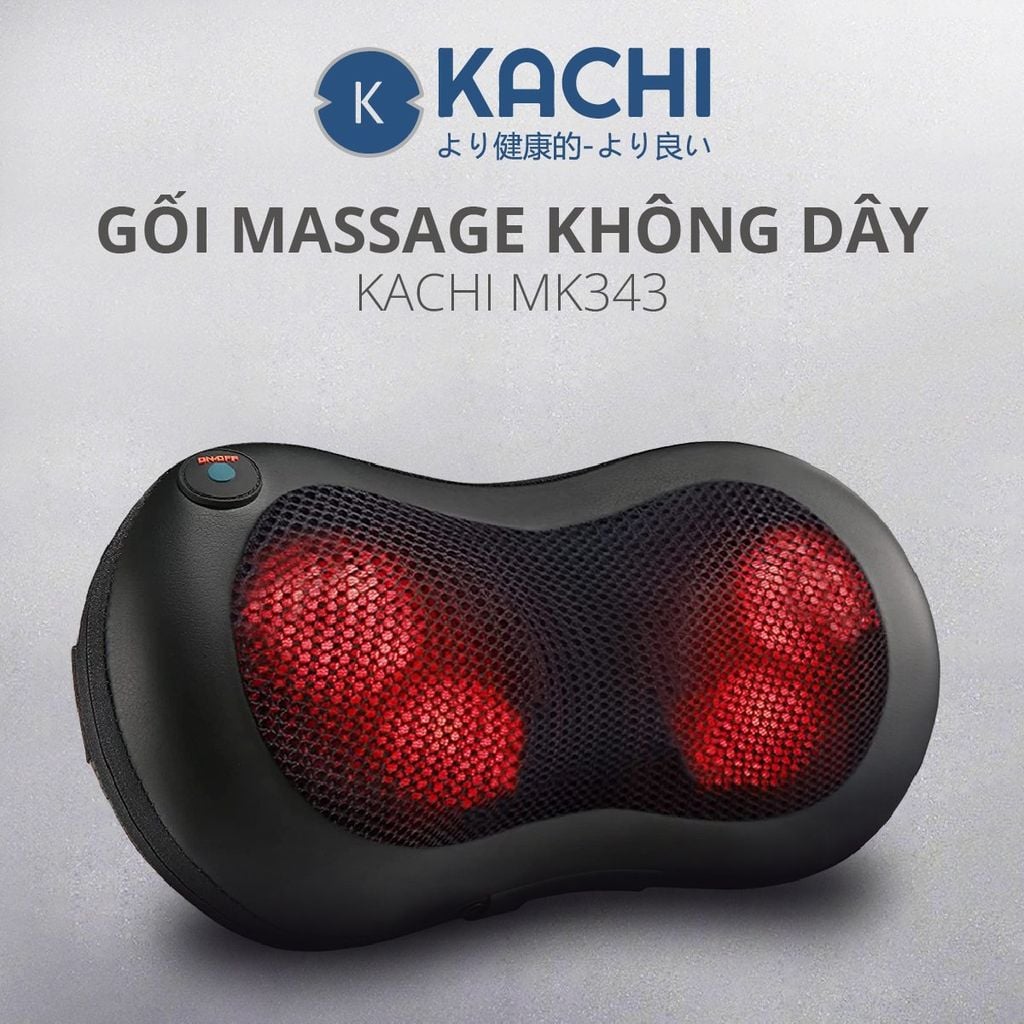 Gối massage không dây Kachi dòng cao cấp MK343 - New
