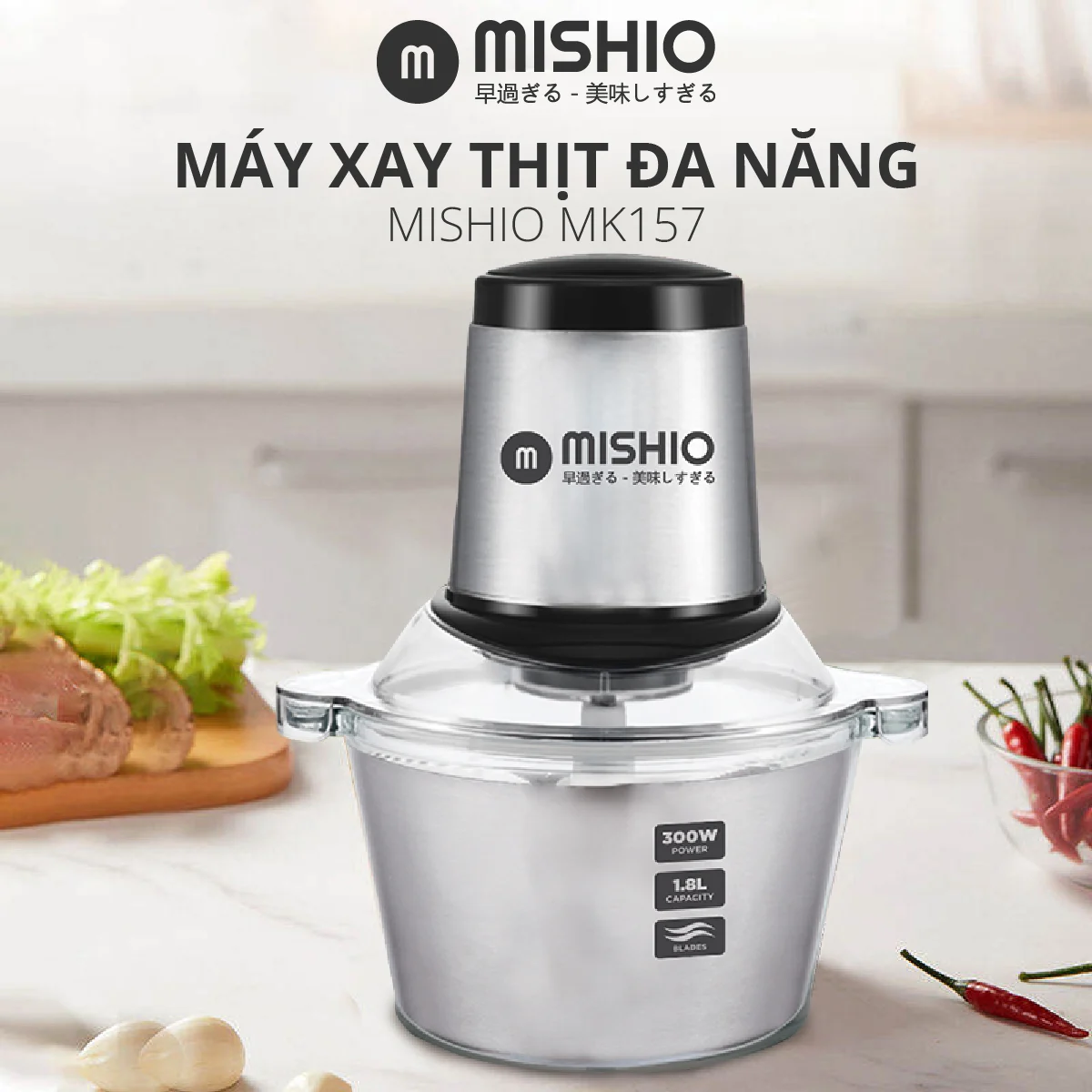 máy xay thịt đa năng mishio