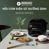  Nồi Cơm Điện Sứ Dưỡng Sinh Mishio MK365 lòng sứ nguyên chất 0.8L không chứa chất chống dính 