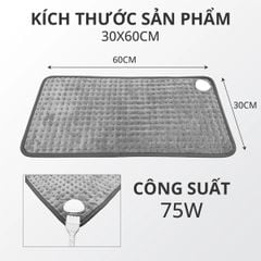 Thảm Chườm Nóng Kachi MK363 giảm đau nhức, đệm sưởi ấm, chăn điện