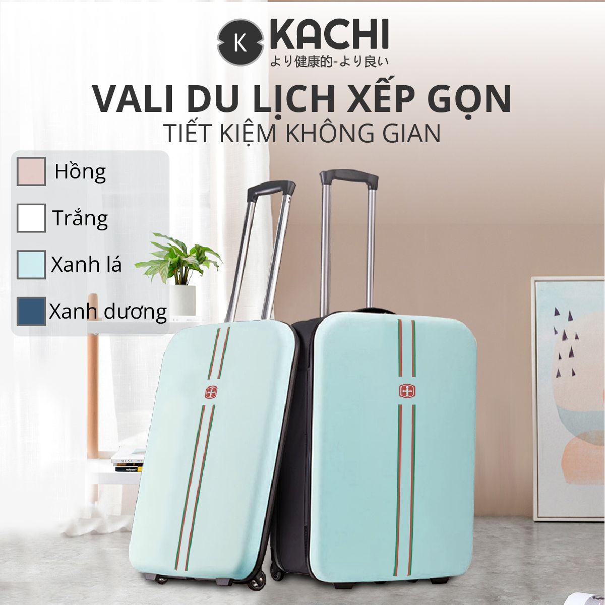  Vali du lịch xếp gọn tiết kiệm không gian Kachi MK355 size 20