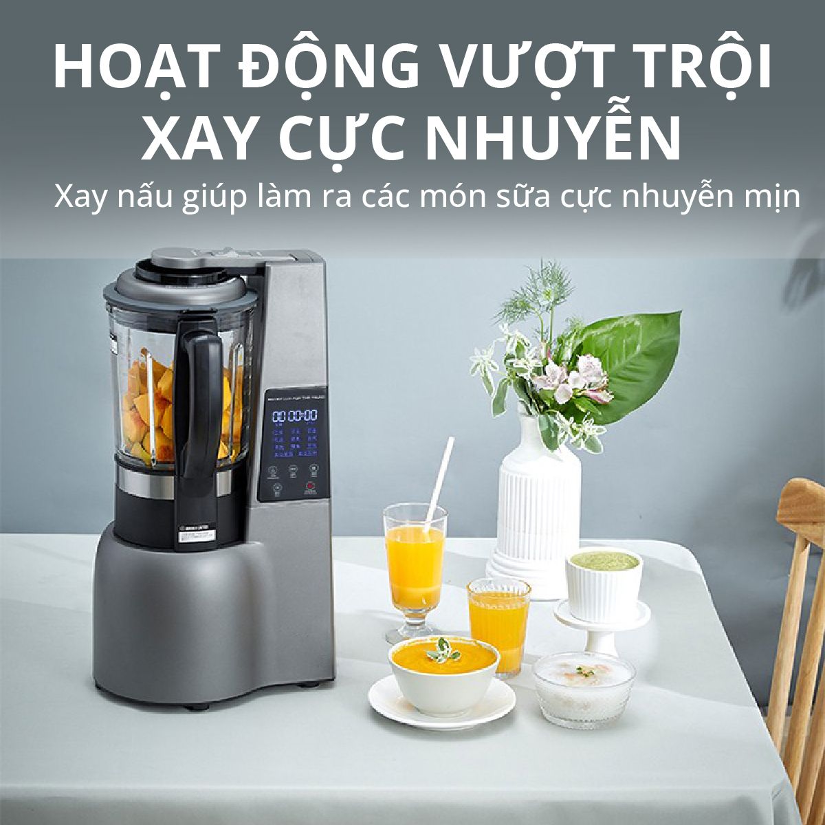  Máy làm sữa hạt và Xay Chân Không Mishio MK307 800W 1.75L 