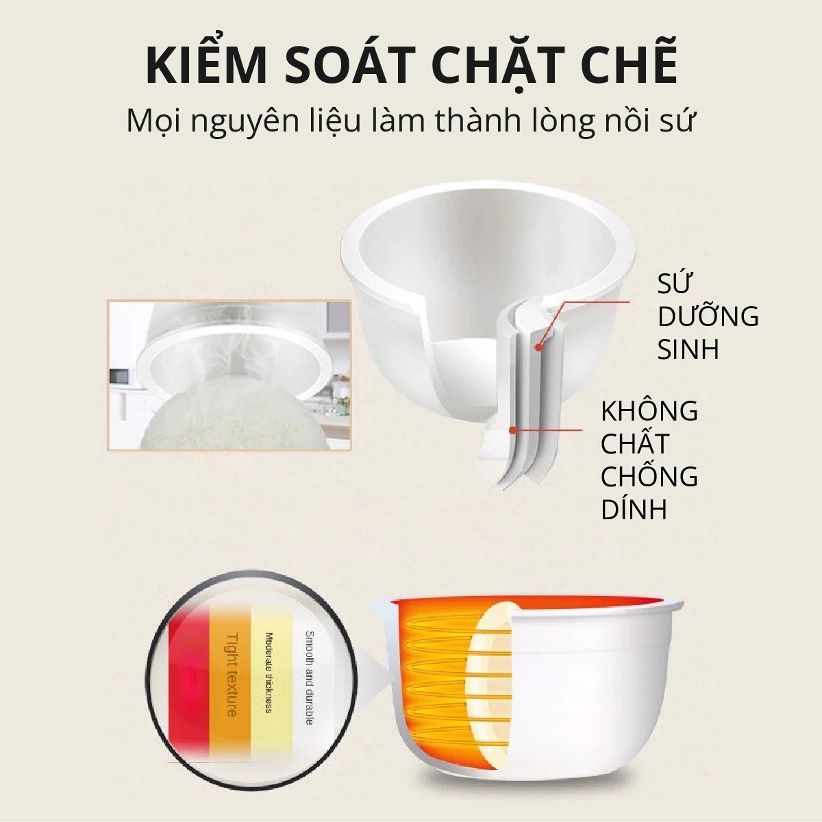 nồi cơm điện bằng sứ mishio mk365