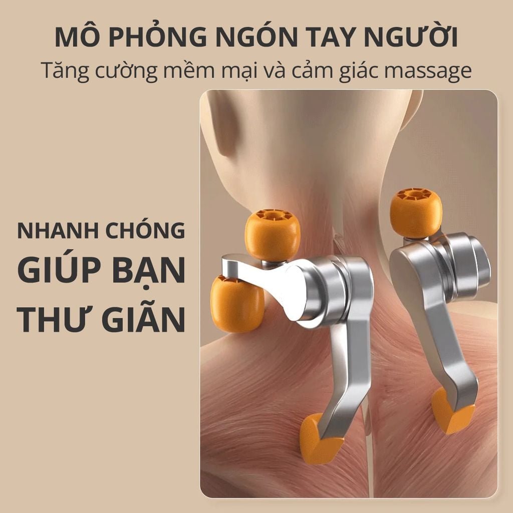 Máy Massage Cổ Vai Gáy Kachi MK366 | Bi lăn 4D mô phỏng tay người | Nhiệt hồng ngoại chườm ấm