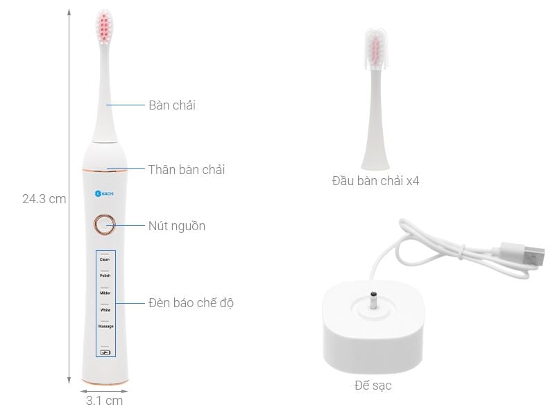  Bàn Chải Điện sóng âm Kachi Sonic MK309 