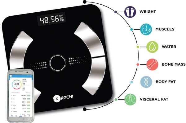  Cân Điên Tử Bluetooth Phân Tích Chỉ Số Cơ Thể Kachi MK223 