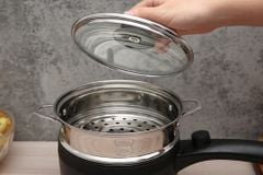 Nồi nấu đa năng Mishio MK321 |  Dung tích 1.5L kèm xửng hấp inox 304