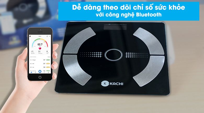 Cân Điên Tử Bluetooth Phân Tích Chỉ Số Cơ Thể Kachi MK223