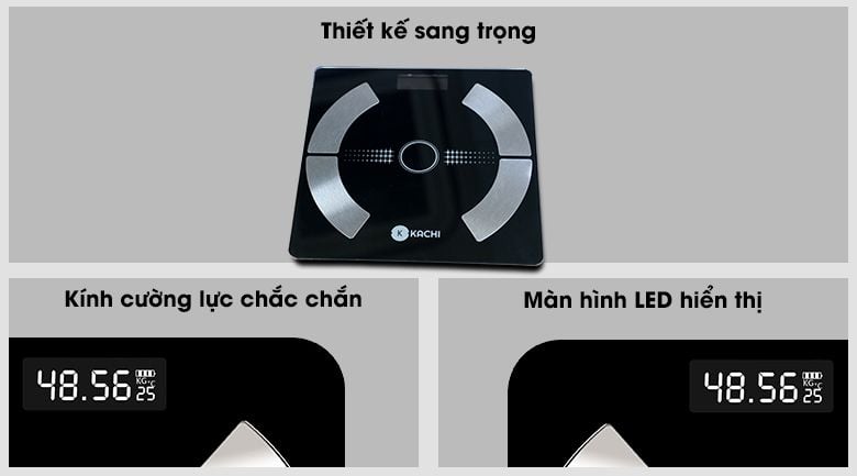  Cân Điên Tử Bluetooth Phân Tích Chỉ Số Cơ Thể Kachi MK223 