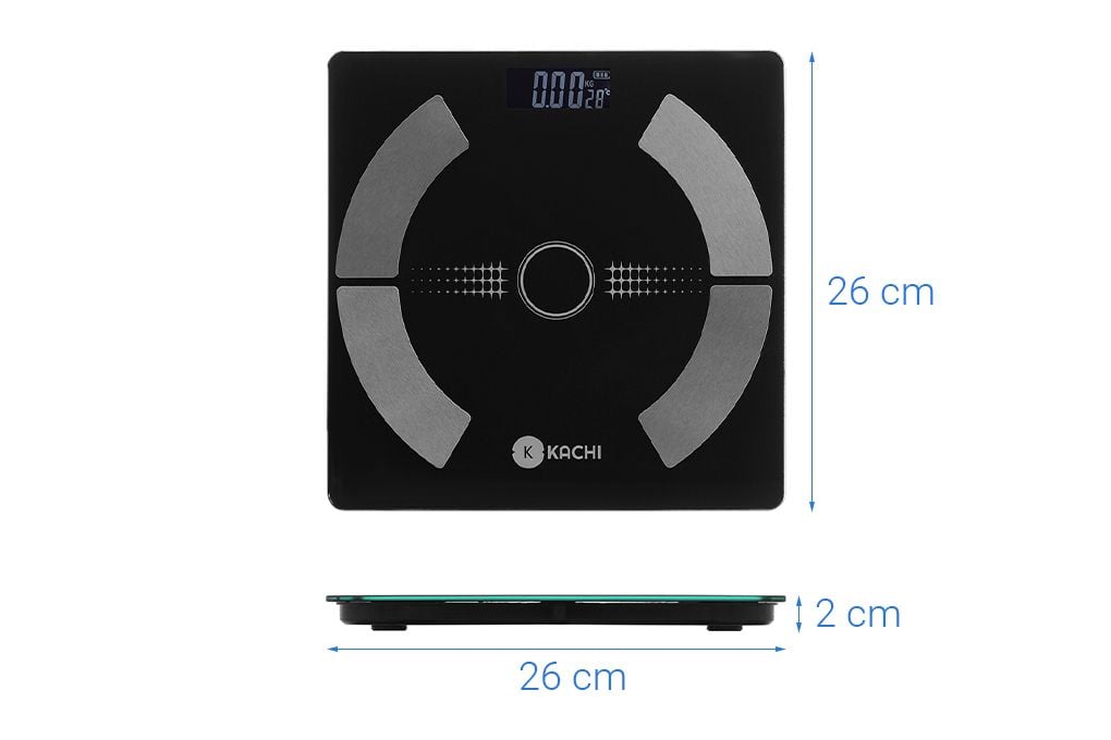  Cân Điên Tử Bluetooth Phân Tích Chỉ Số Cơ Thể Kachi MK223 