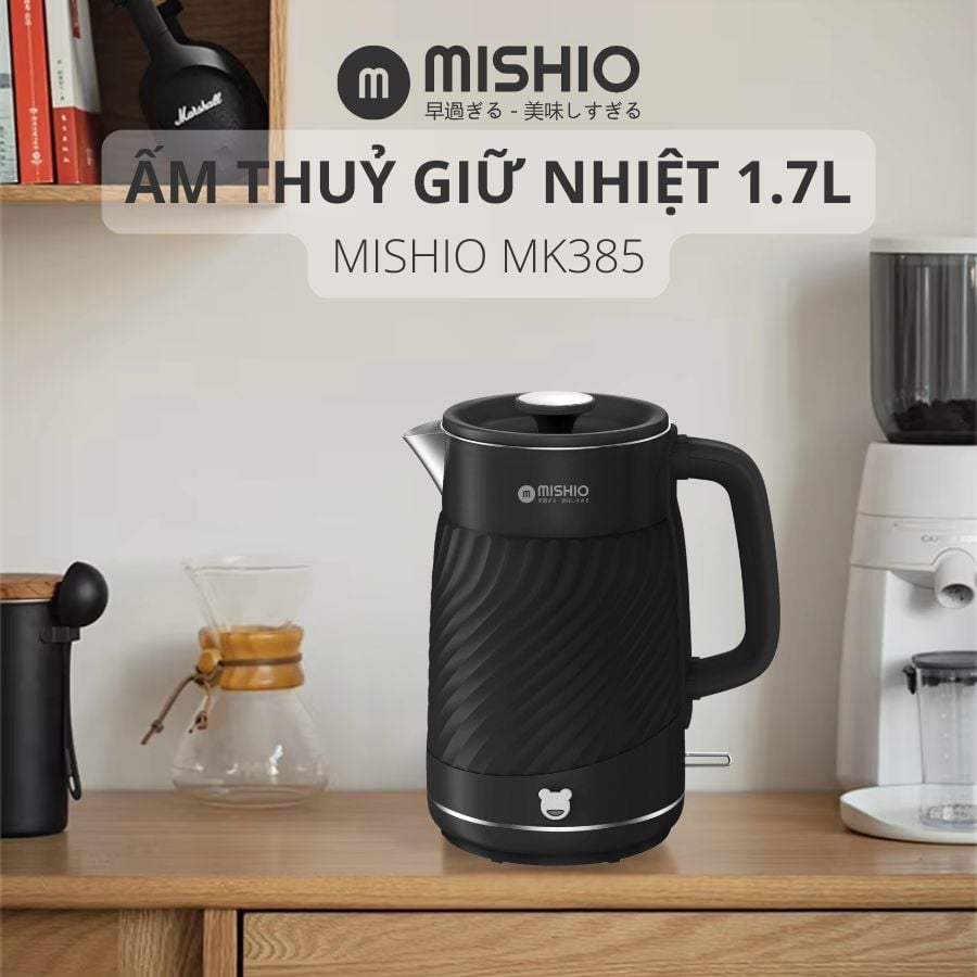 Bình Đun có chức năng giữ nhiệt 1.7 Lít Mishio MK385 inox 304