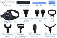 Súng massage Kachi MK353 Pro 6 đầu massage kèm đai rung