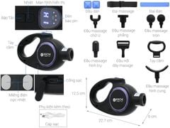 Súng massage Kachi MK353 Pro 6 đầu massage kèm đai rung