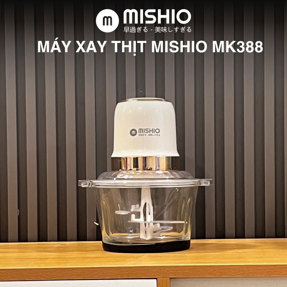 Máy Xay Thịt Đa Năng Mishio MK388 - Cối Thủy Tinh 2L, Xay Nhuyễn Mọi Loại Thực Phẩm, Đa Dụng, Tiện Lợi