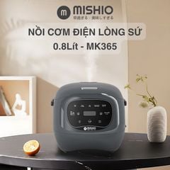Nồi cơm điện lòng sứ dưỡng sinh Mishio MK365 chống dính tự nhiên trọn đời không bong tróc