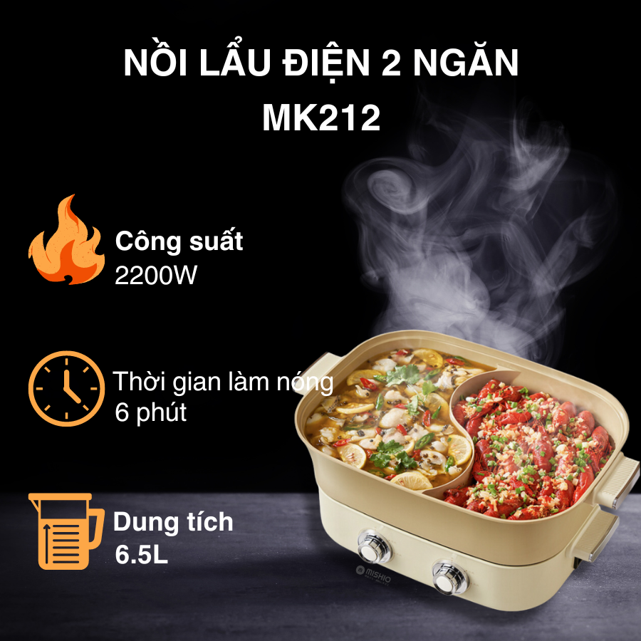  NỒI LẨU ĐIỆN 2 NGĂN MK212 