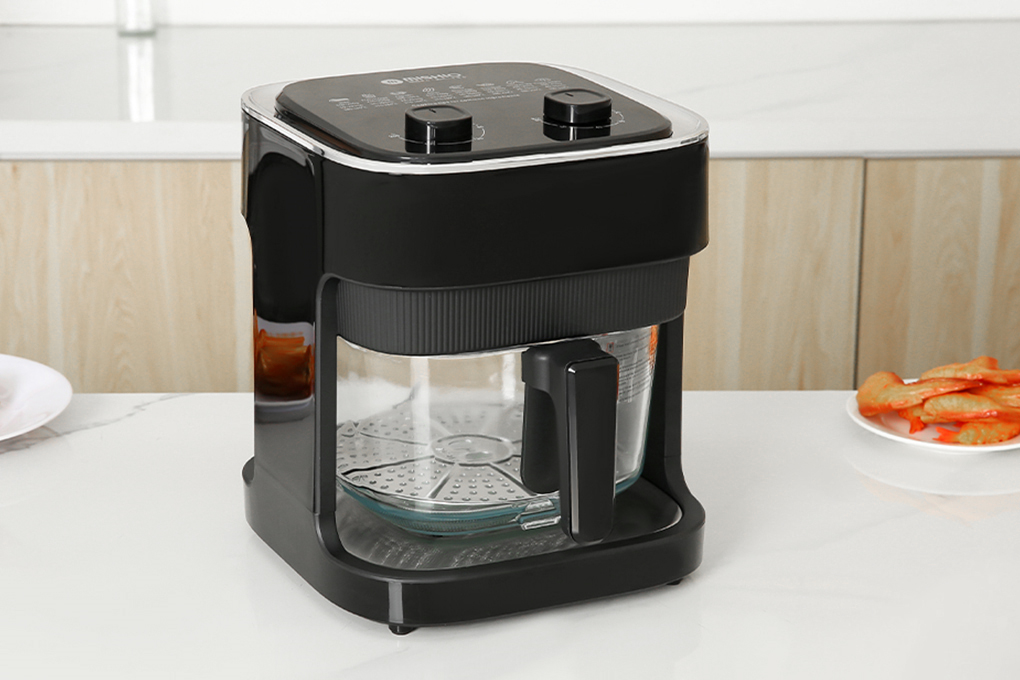 Nồi chiên không dầu thủy tinh Mishio MK373 | Dung tích 7 lít lòng nồi không bong tróc gỉ sét