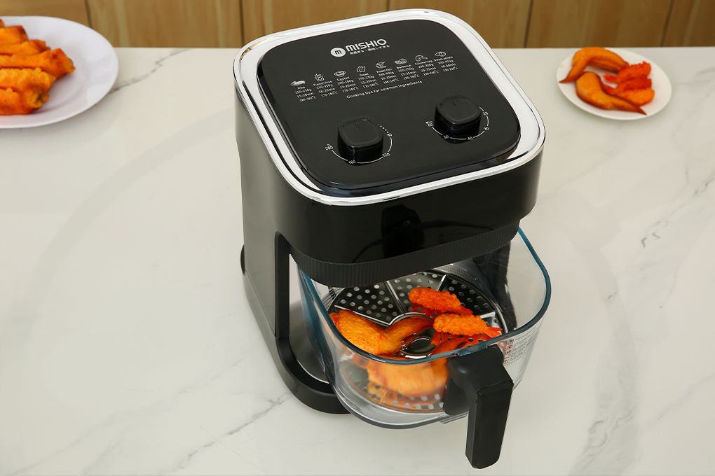 Nồi chiên không dầu thủy tinh Mishio MK373 | Dung tích 7 lít lòng nồi không bong tróc gỉ sét
