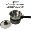 Nồi Nấu Ceramic Mishio MK321 dung tích 1.5L kèm xửng hấp inox 304