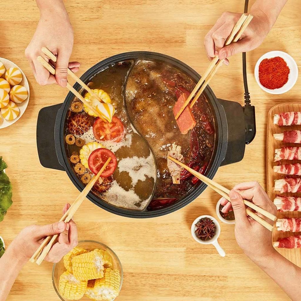 Nồi Lẩu Điện 2 Ngăn Mishio Mk112 5L - Màu Đỏ