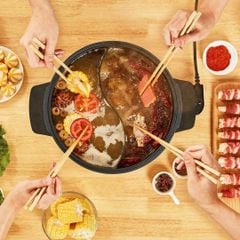 Nồi Lẩu Điện 2 Ngăn Mishio Mk112 5L - Màu Đỏ