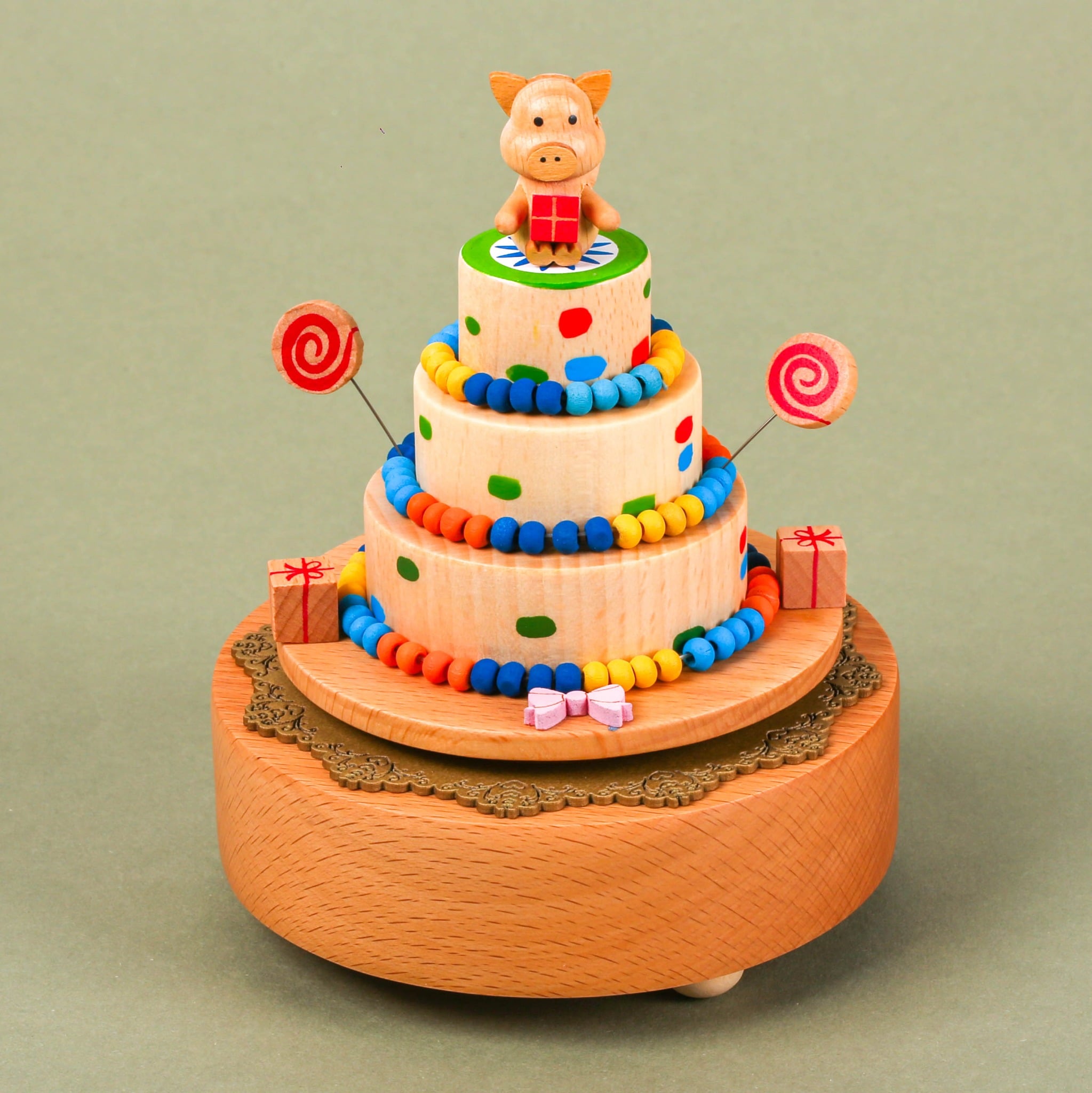 Hộp nhạc gỗ handi craft, size lớn, hộp, Dalat Retro