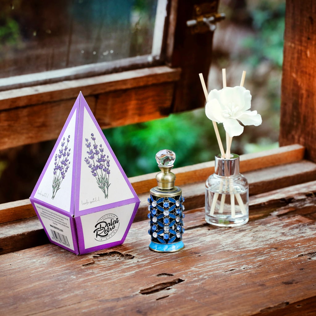 Tinh dầu nguyên chất, mẫu ether, 10ml, oải hương pháp lavender, hộp, Dalat Retro
