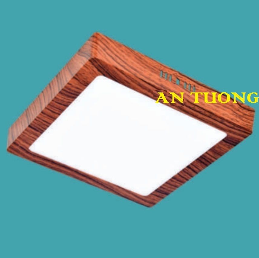đèn led ốp trần ban công 24w - vuông, ốp nổi ban công 24w ánh sáng 3 màu, 3 chế độ, đổi màu - gỗ