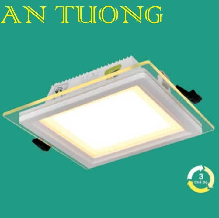 đèn led âm trần vuông mặt kính 18w 3 màu, 3 chế độ ánh sáng, đổi màu ánh sáng