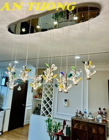  đèn thả bàn ăn pha lê trang trí phòng ăn, phòng bếp đẹp hiện đại 0012 