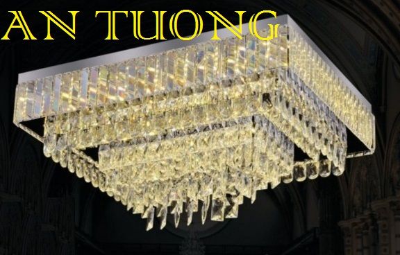 đèn mâm ốp trần pha lê led trang trí  kích thước lớn dài 700mm x rộng 500mm - 01