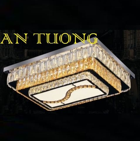  đèn mâm ốp trần pha lê led trang trí  kích thước lớn dài 700mm x rộng 500mm - 02 