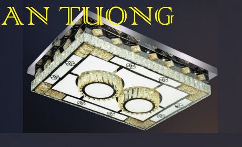  đèn mâm ốp trần pha lê led trang trí  kích thước lớn dài 800mm x rộng 600mm - 02 