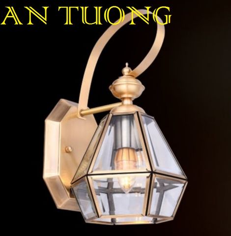 đèn trang trí ngoài trời treo vách tường ngoài trời bằng đồng cổ điển 013 