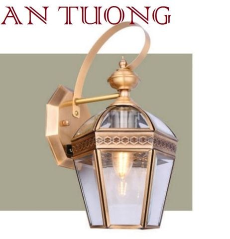  đèn trang trí ngoài trời treo vách tường ngoài trời bằng đồng cổ điển 014 