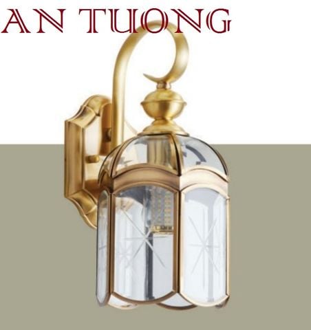  đèn trang trí ngoài trời treo vách tường ngoài trời bằng đồng cổ điển 016 