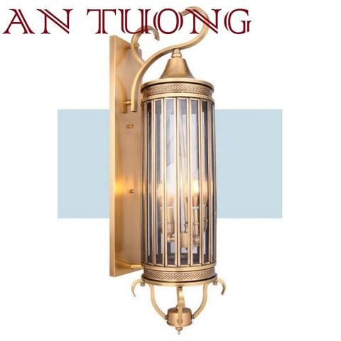  đèn trang trí ngoài trời treo vách tường ngoài trời bằng đồng cổ điển 022 