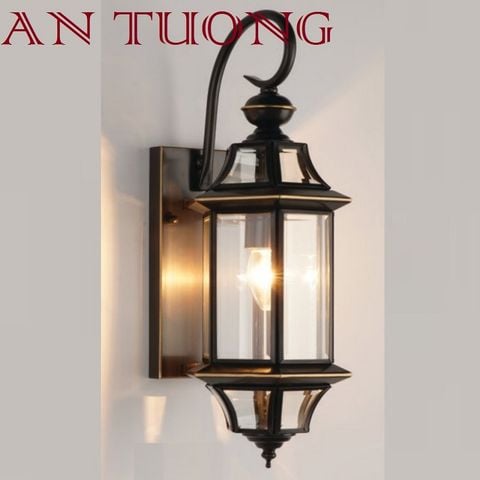  đèn trang trí ngoài trời treo vách tường ngoài trời bằng đồng cổ điển 025 