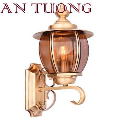  đèn trang trí ngoài trời treo vách tường ngoài trời bằng đồng cổ điển 032 